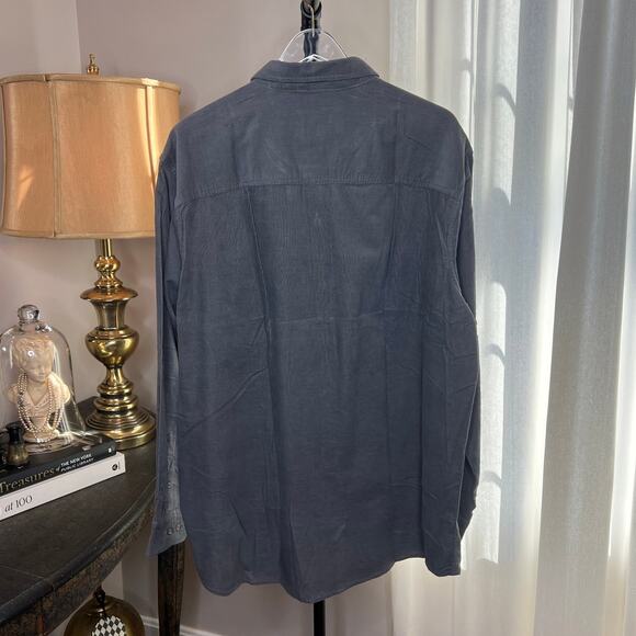 Club Room XXL Gray Corduroy Button Down Long Sleeve Casual Shirt New - Picture 2 of 6